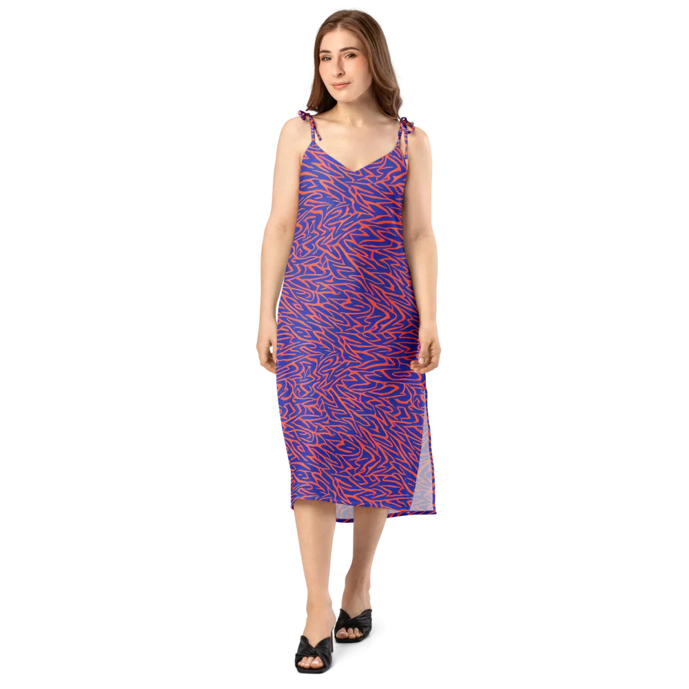Sapphire Swirl on Slip Dress — Front