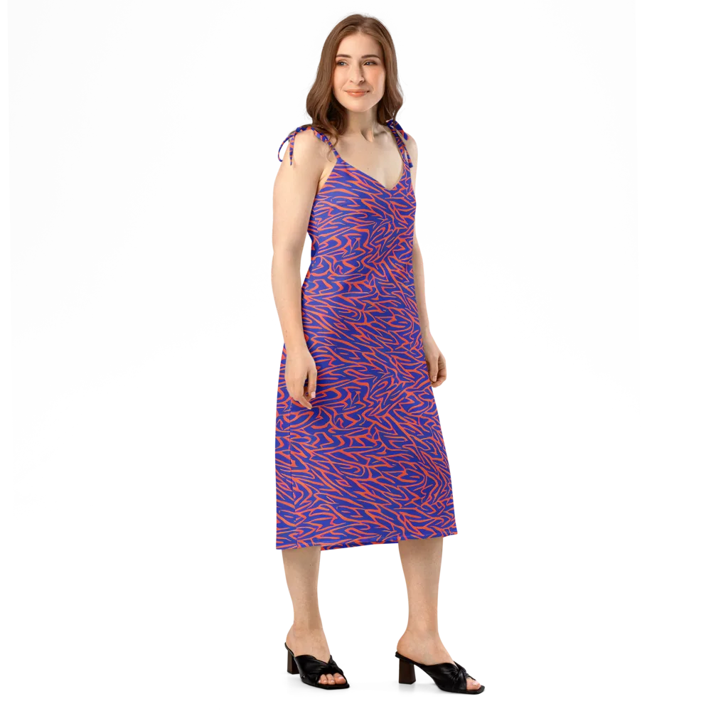 Sapphire Swirl on Slip Dress — Right Front