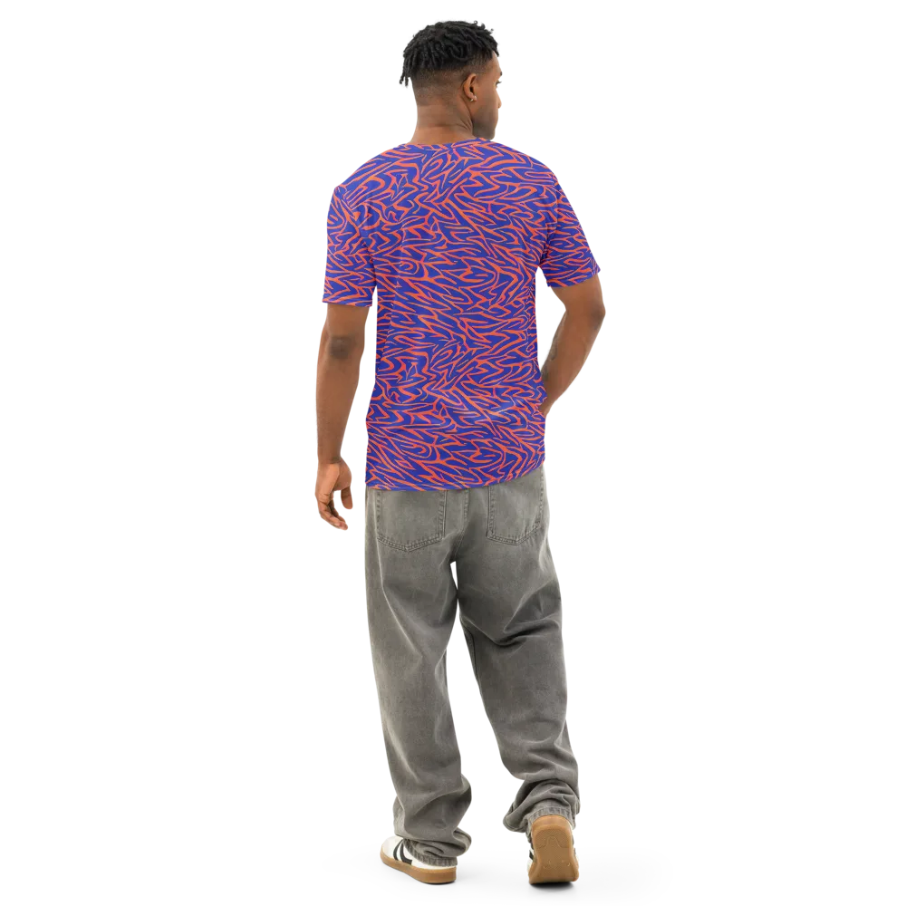 Sapphire Swirl on Men's Cotton Crew Neck T-Shirt — Back