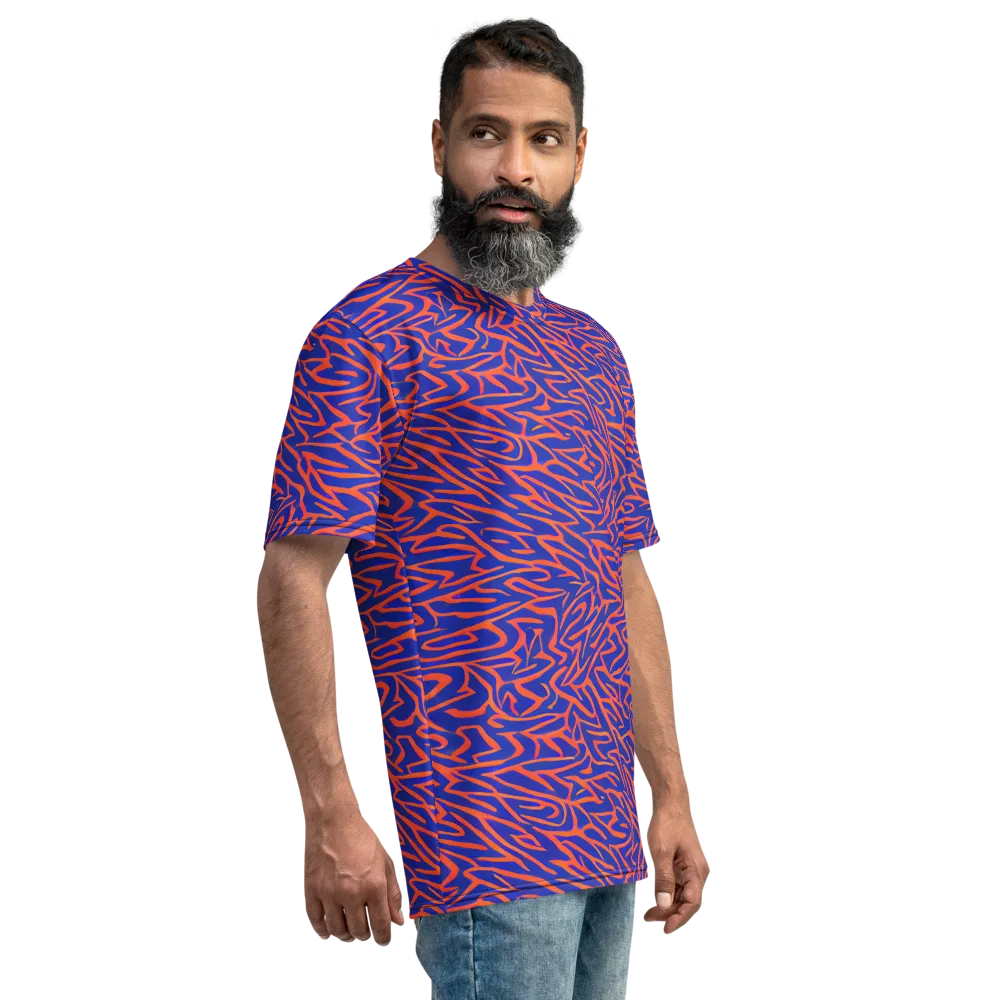 Sapphire Swirl on Men's Crew Neck T-Shirt — Right