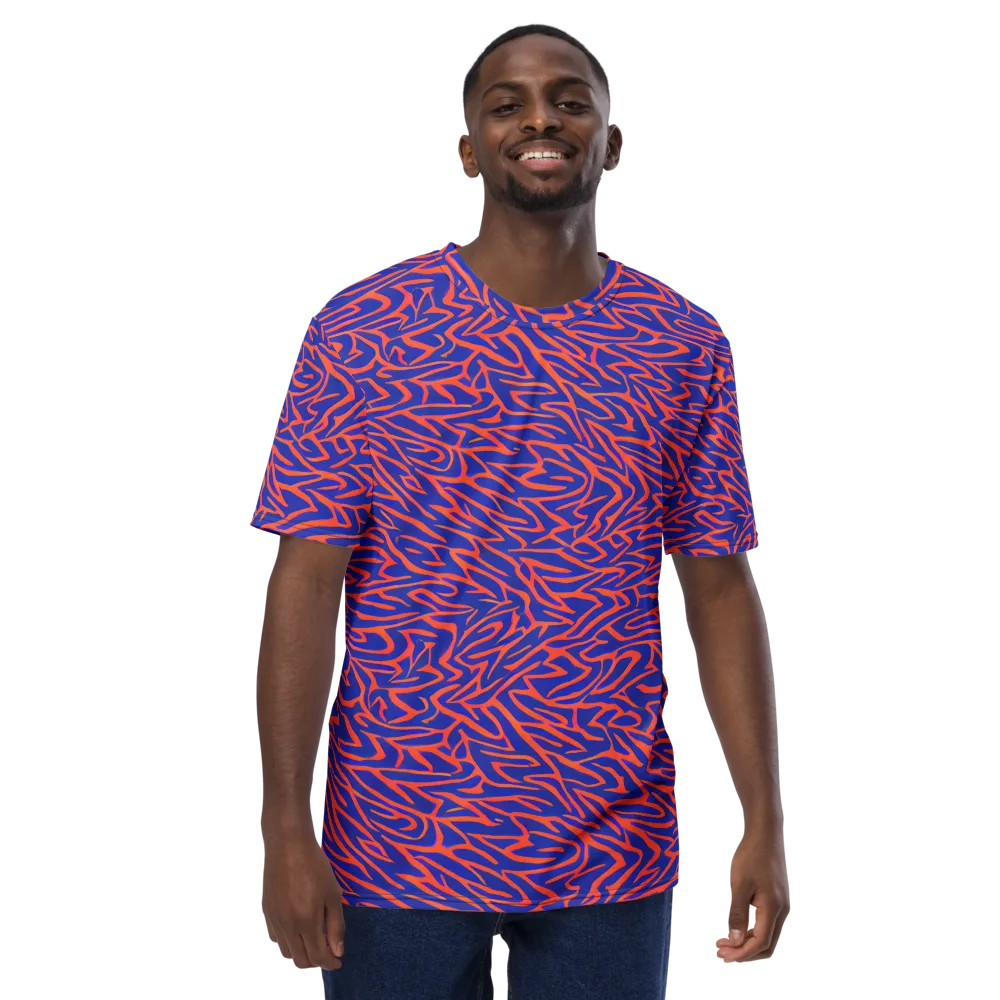 Sapphire Swirl on Men's Crew Neck T-Shirt — Front