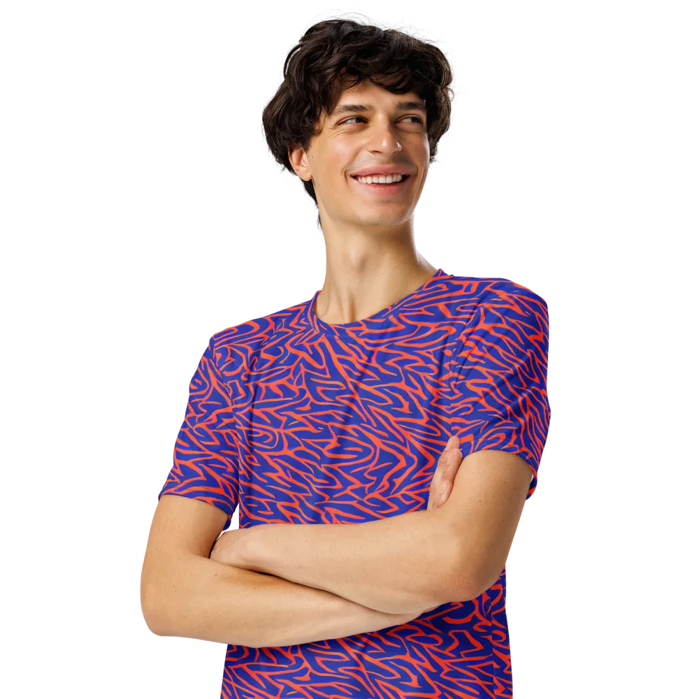 Sapphire Swirl on Men's Crew Neck T-Shirt — Left Front