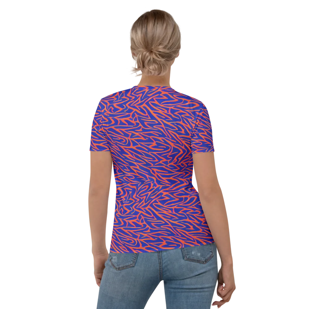 Sapphire Swirl on Women's Crew Neck T-Shirt — Back
