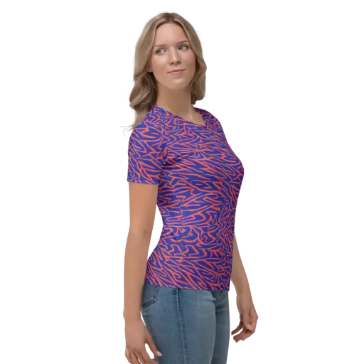 Sapphire Swirl on a Women's Crew Neck T-Shirt