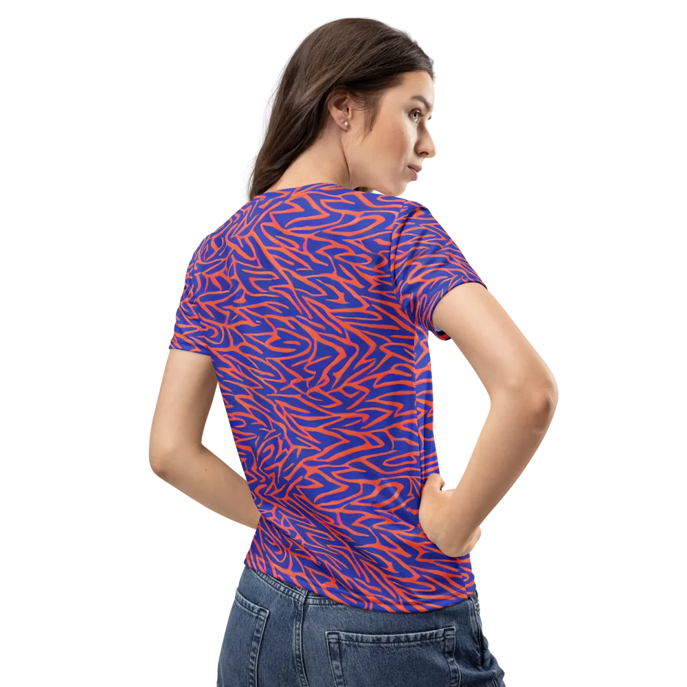 Sapphire Swirl on Women's Crew Neck T-Shirt — Back