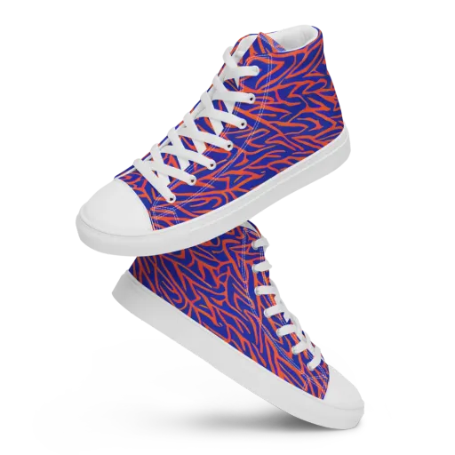 Sapphire Swirl on a Women's High Top Canvas Shoes