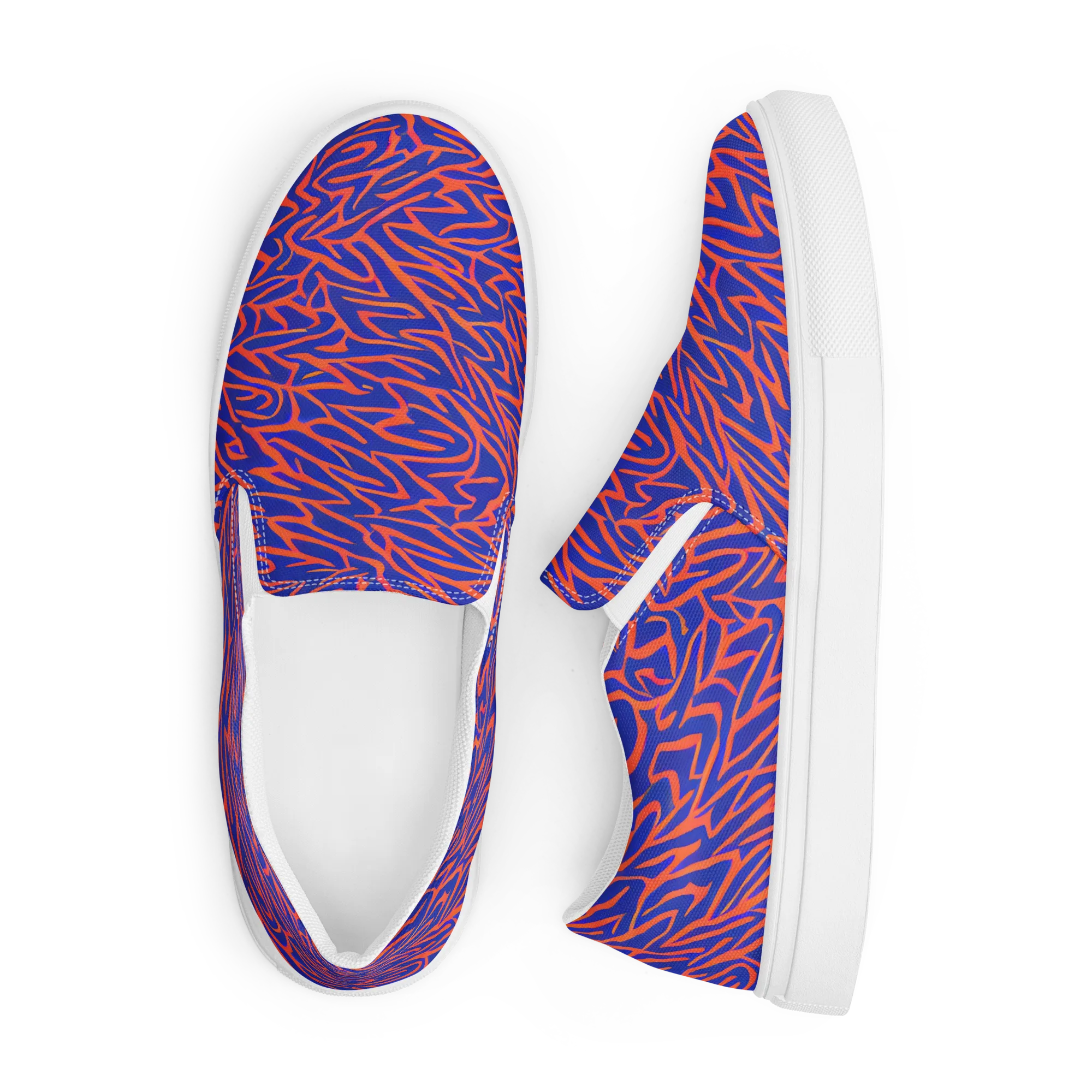 Sapphire Swirl on Men's Slip-On Canvas Shoes — Front