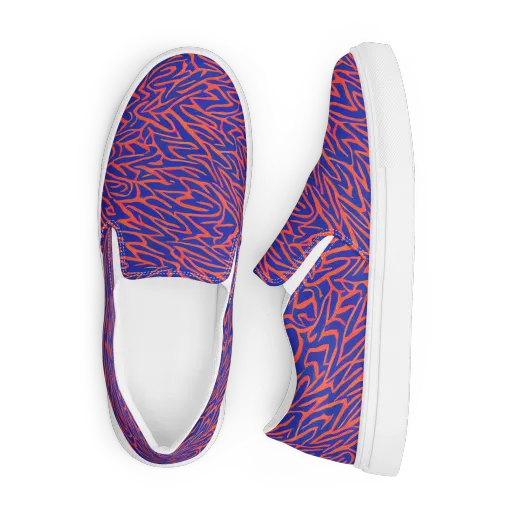 Sapphire Swirl on a Men's Slip-On Canvas Shoes