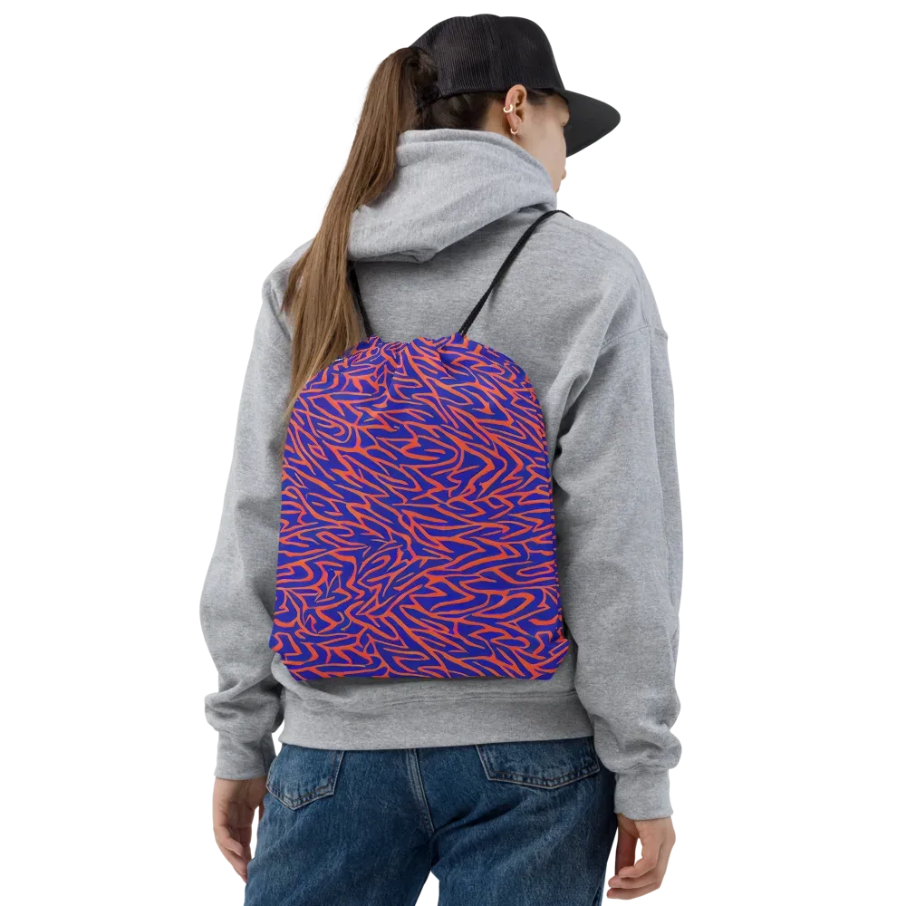 Sapphire Swirl on Drawstring Bag — Front