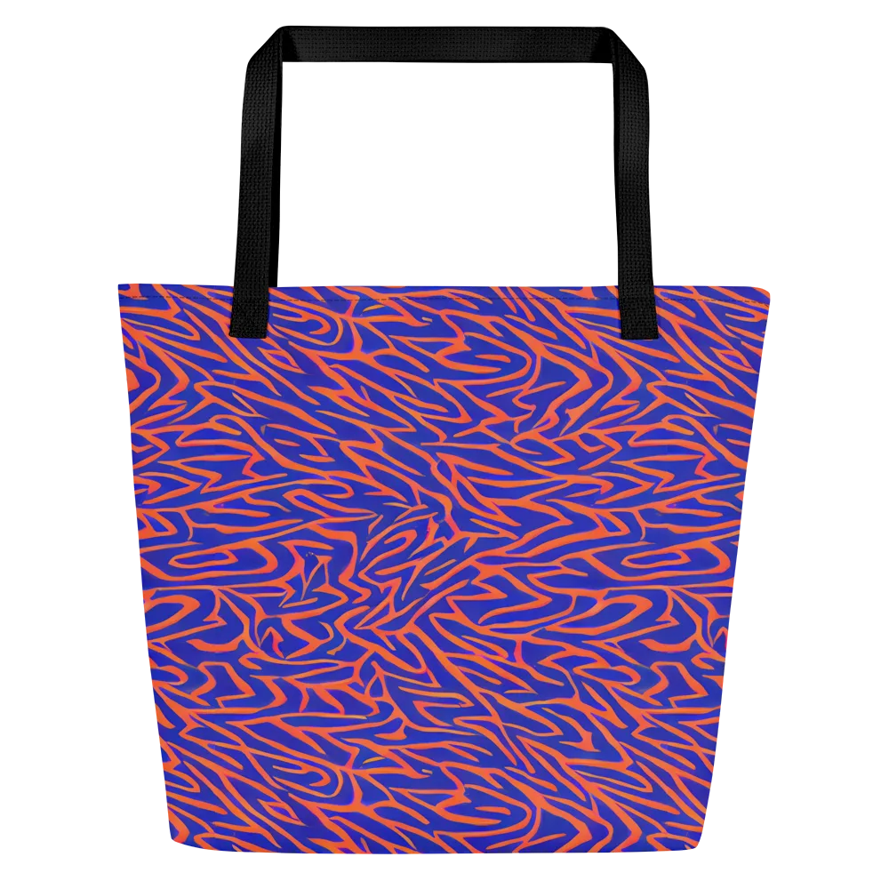 Sapphire Swirl on Large Tote Bag W/ Pocket — Front