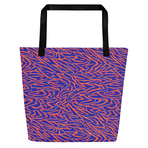 Sapphire Swirl on a Large Tote Bag W/ Pocket