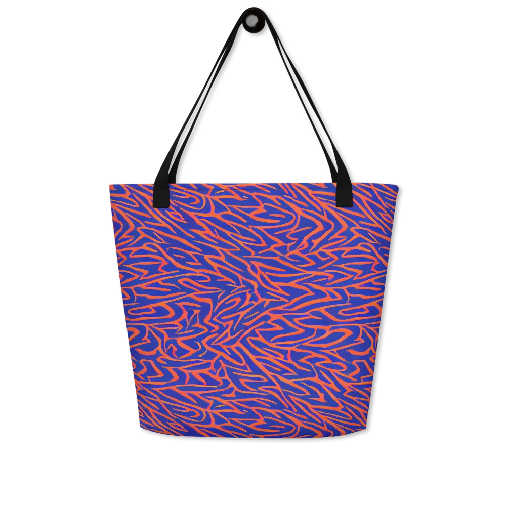 Sapphire Swirl on Large Tote Bag W/ Pocket — Front