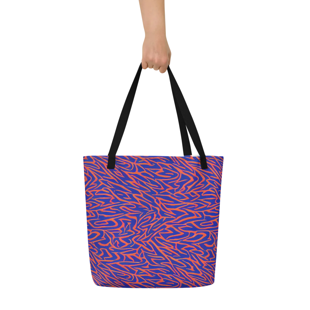 Sapphire Swirl on Large Tote Bag W/ Pocket — Front