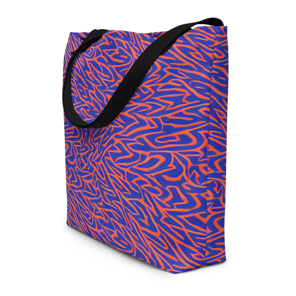 Sapphire Swirl on Large Tote Bag W/ Pocket — Front
