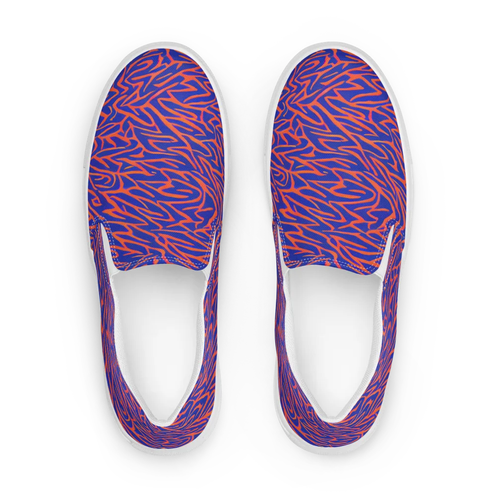 Sapphire Swirl on Women's Slip-On Canvas Shoes — Front