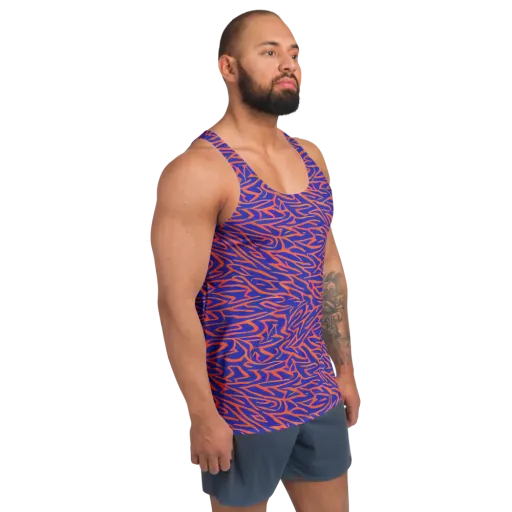 Sapphire Swirl on a Men's Tank Top