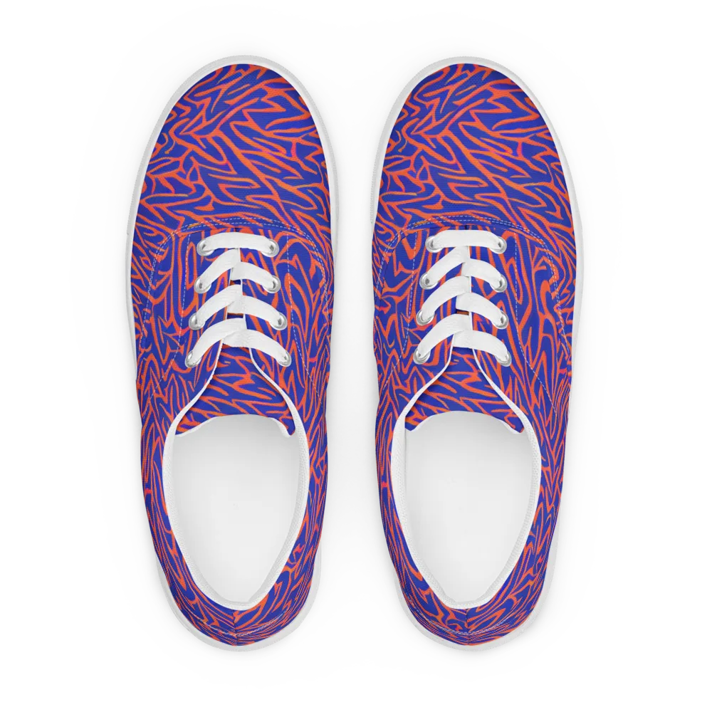 Sapphire Swirl on Men's Lace-Up Canvas Shoes — Front