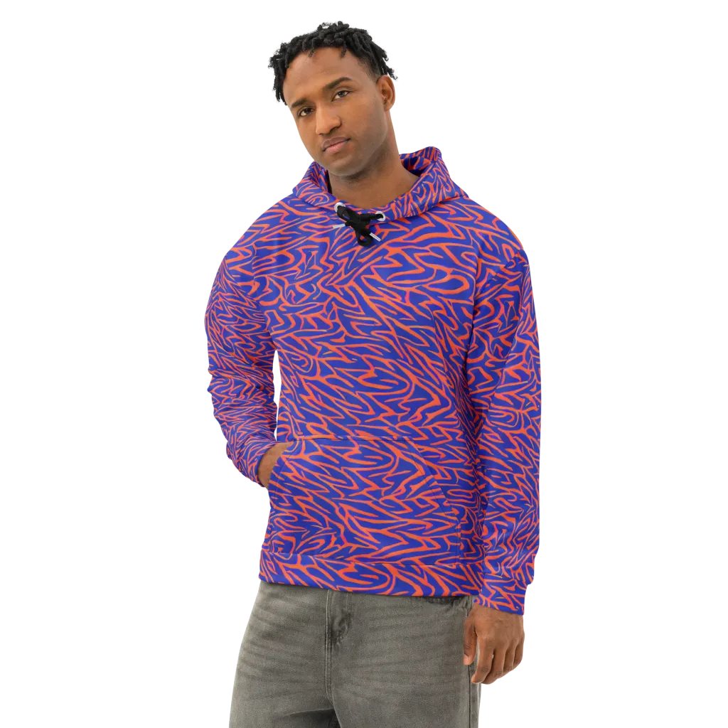 Sapphire Swirl on Cotton Hoodie — Left Front