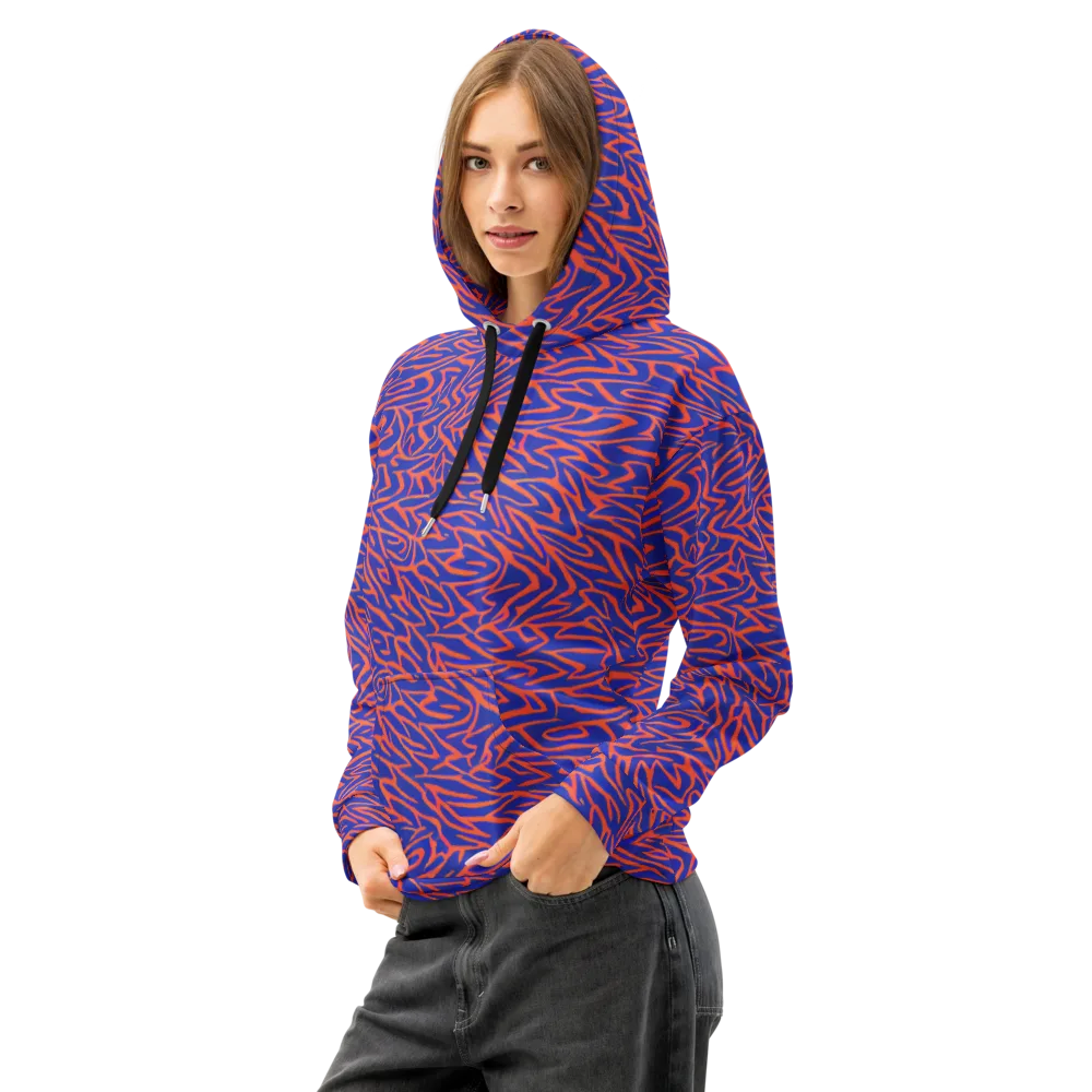 Sapphire Swirl on Cotton Hoodie — Left Front