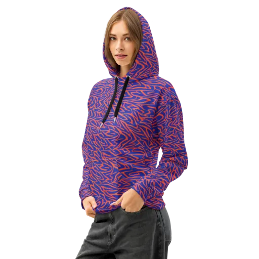 Sapphire Swirl on a Cotton Hoodie