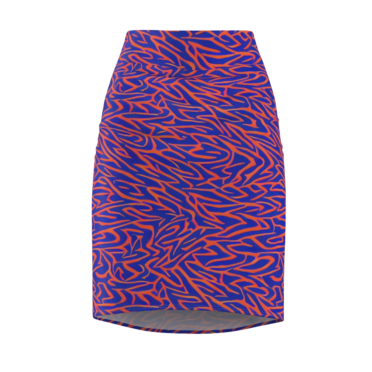 Sapphire Swirl on Pencil Skirt — Front