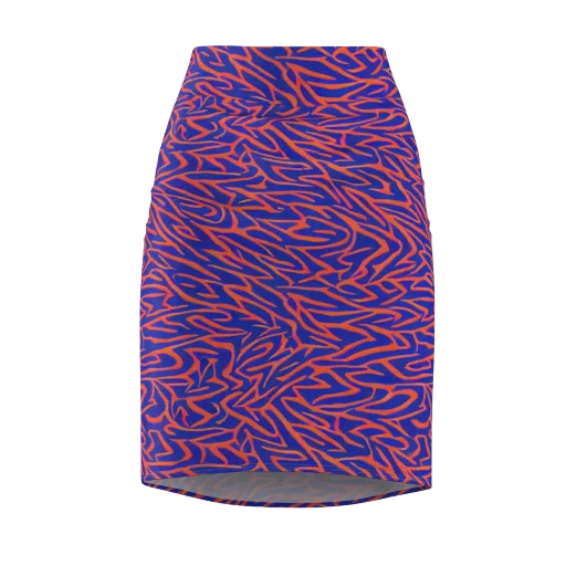 Sapphire Swirl on a Pencil Skirt