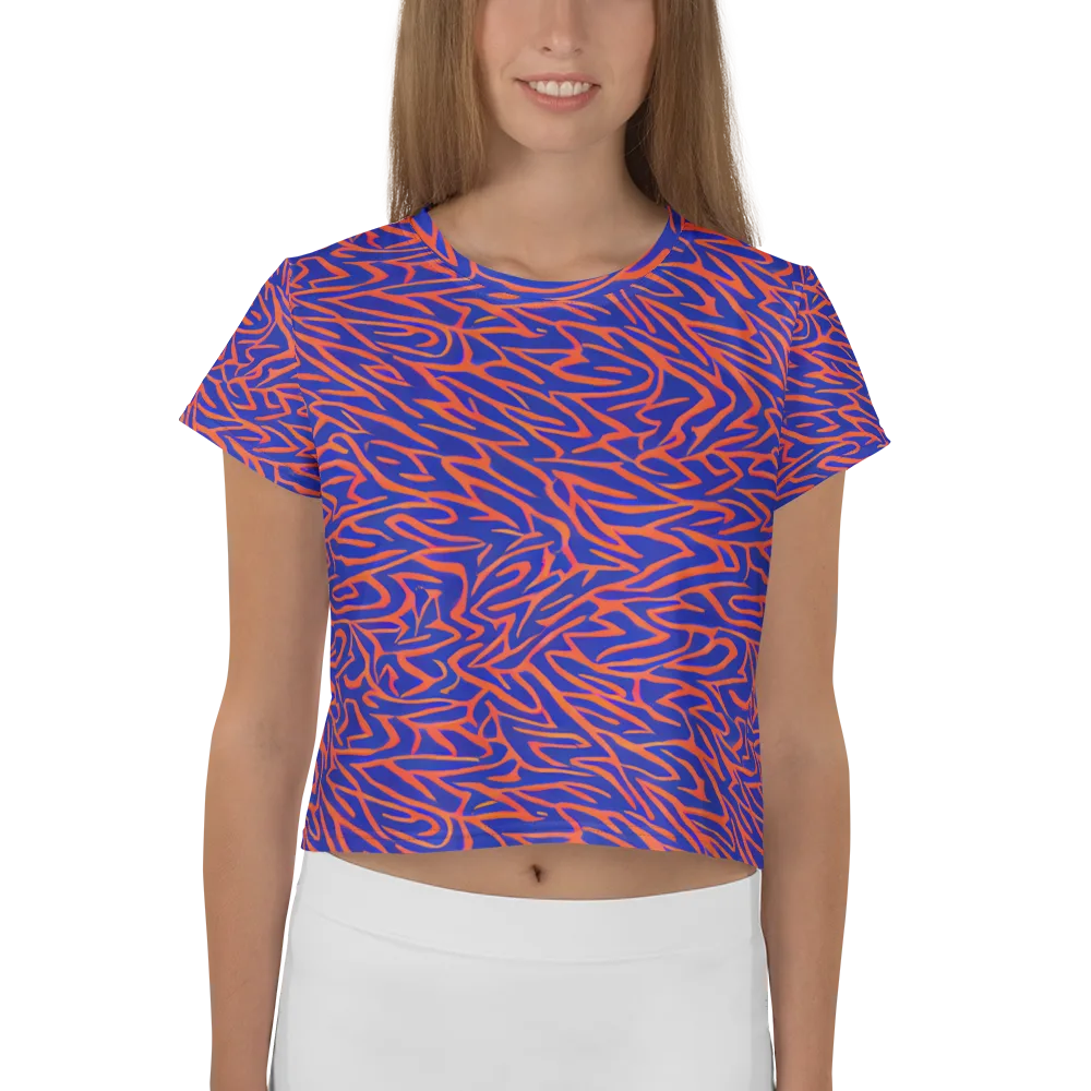 Sapphire Swirl on Crop Tee — Front
