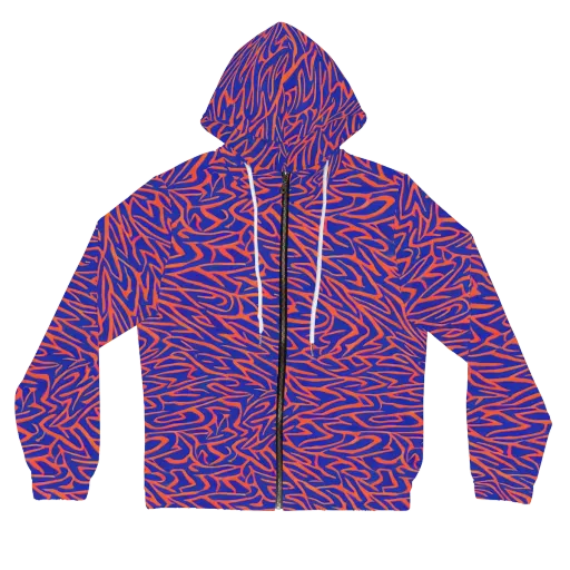 Sapphire Swirl on a Women's Full-Zip Hoodie