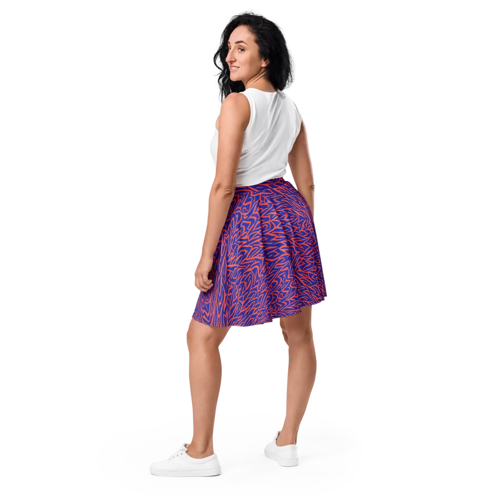 Sapphire Swirl on Skater Skirt — Back