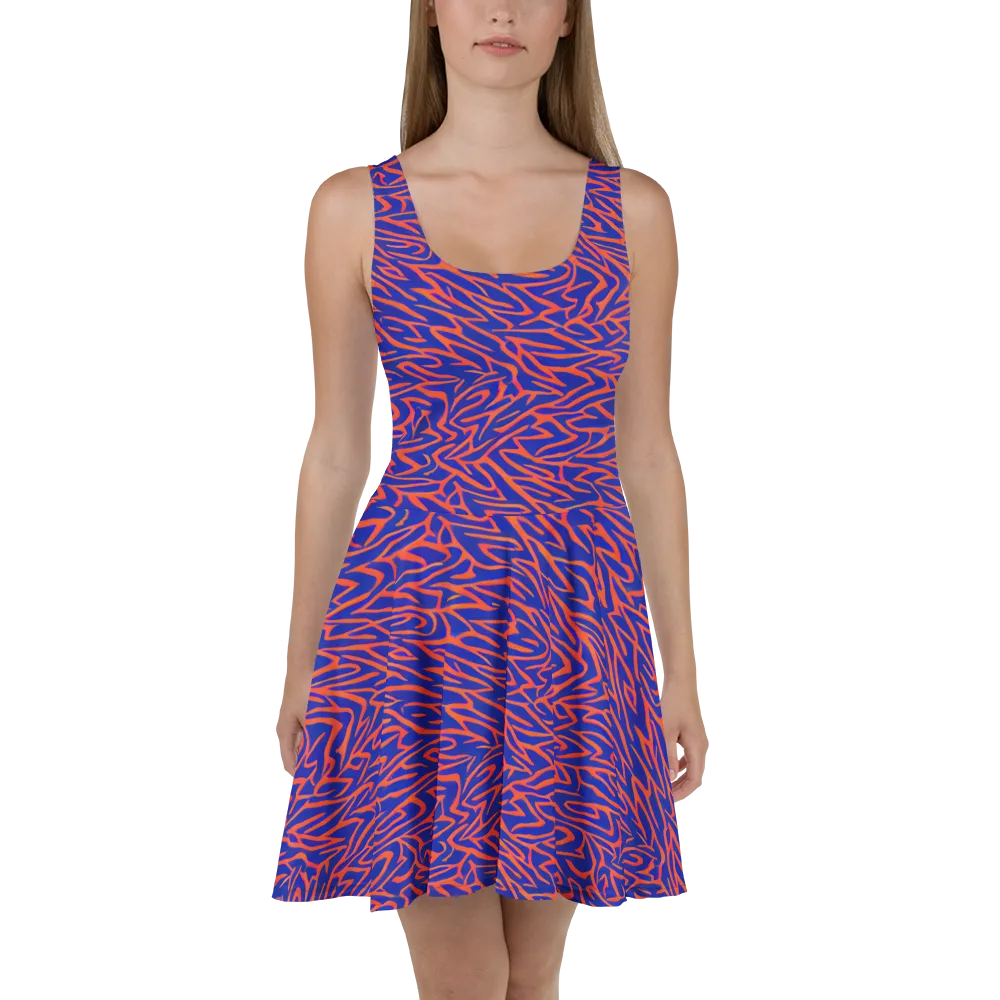 Sapphire Swirl on Skater Dress — Front