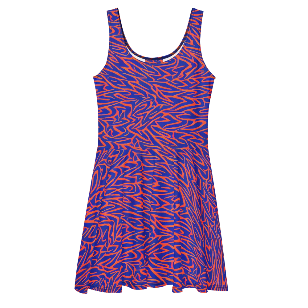 Sapphire Swirl on Skater Dress — Front