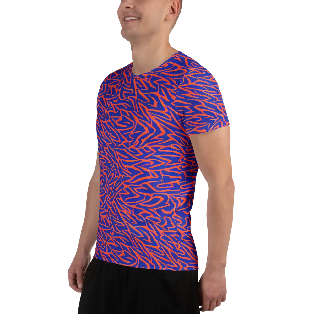 Sapphire Swirl on Men's Athletic T-Shirt — Left