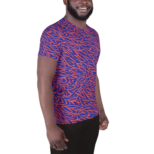 Sapphire Swirl on a Men's Athletic T-Shirt