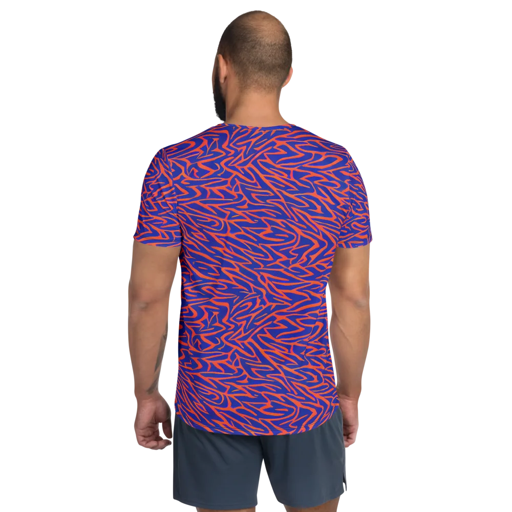 Sapphire Swirl on Men's Athletic T-Shirt — Back
