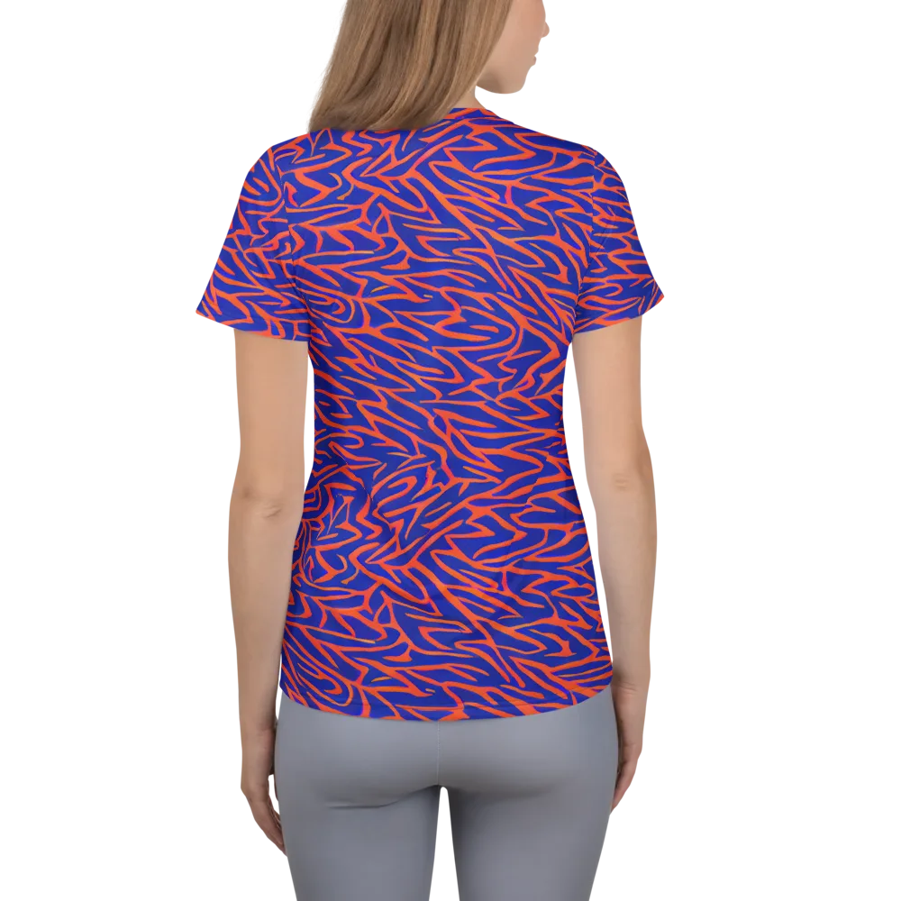 Sapphire Swirl on Women's Athletic T-Shirt — Back