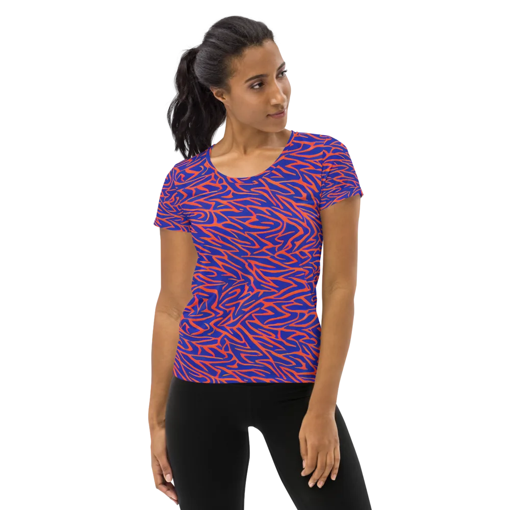 Sapphire Swirl on Women's Athletic T-Shirt — Front