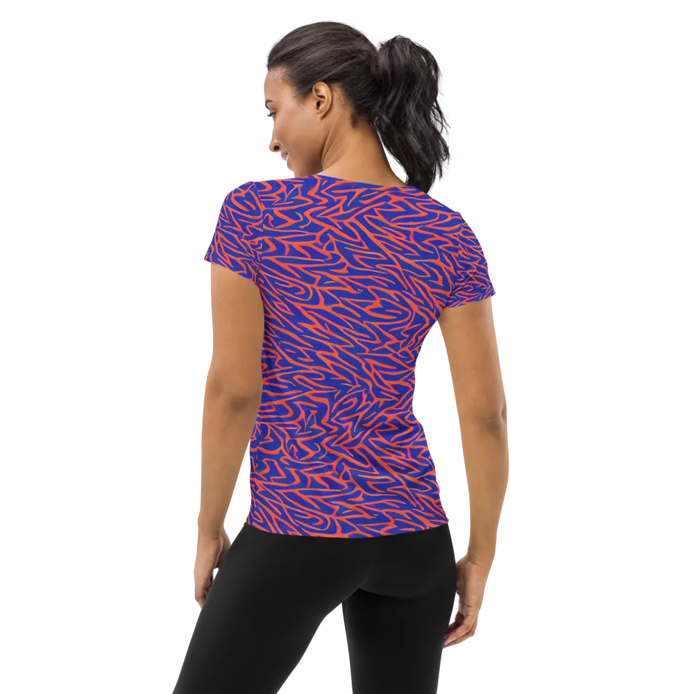 Sapphire Swirl on Women's Athletic T-Shirt — Back