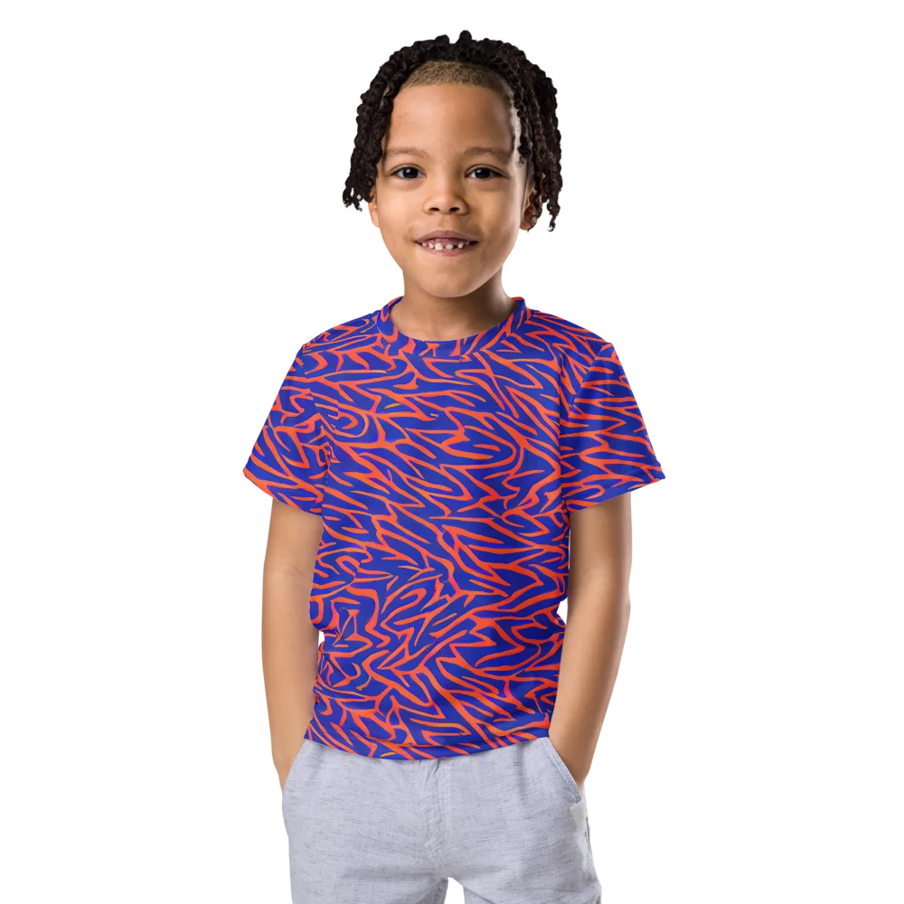 Sapphire Swirl on Kids Crew Neck T-Shirt — Front