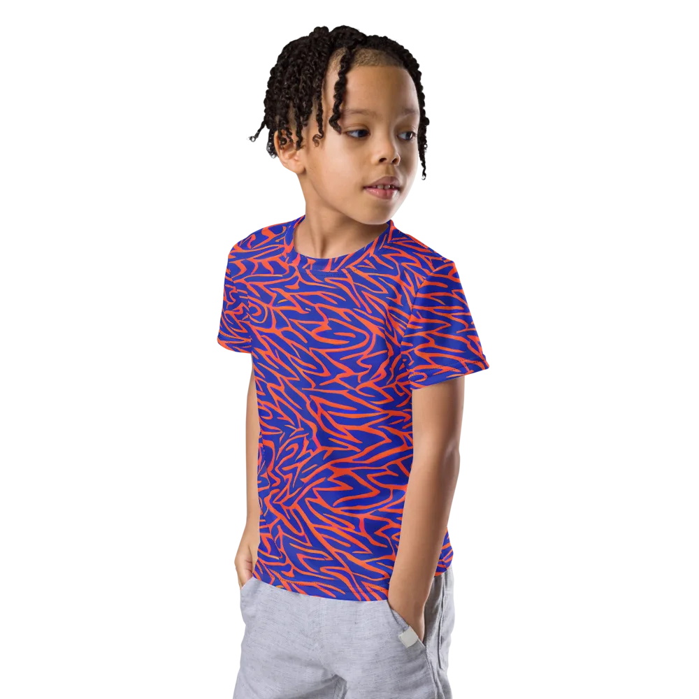 Sapphire Swirl on Kids Crew Neck T-Shirt — Left Front