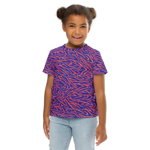 Sapphire Swirl on a Kids Crew Neck T-Shirt