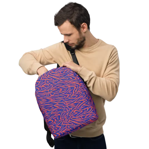 Sapphire Swirl on a Minimalist Backpack