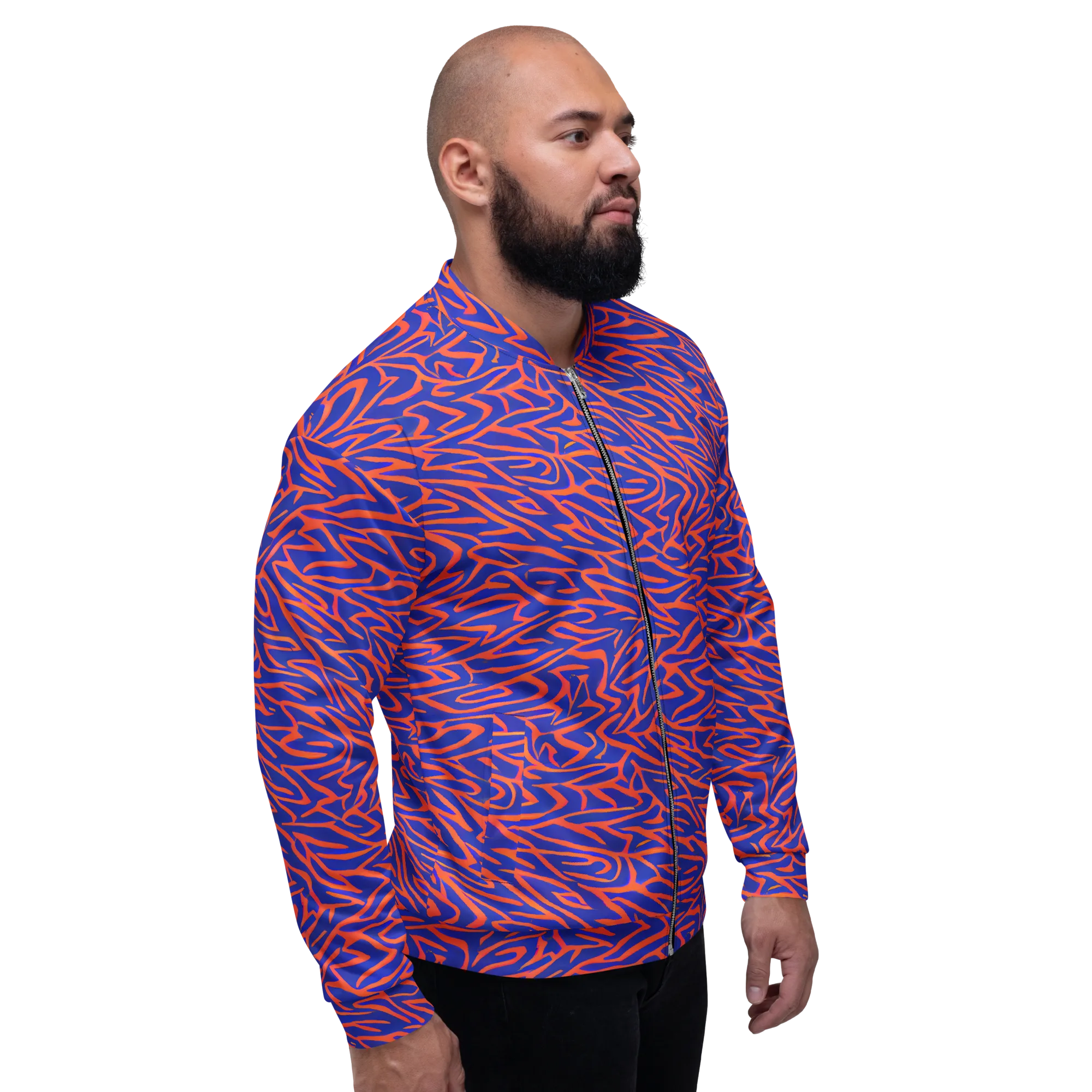 Sapphire Swirl on Bomber Jacket — Right