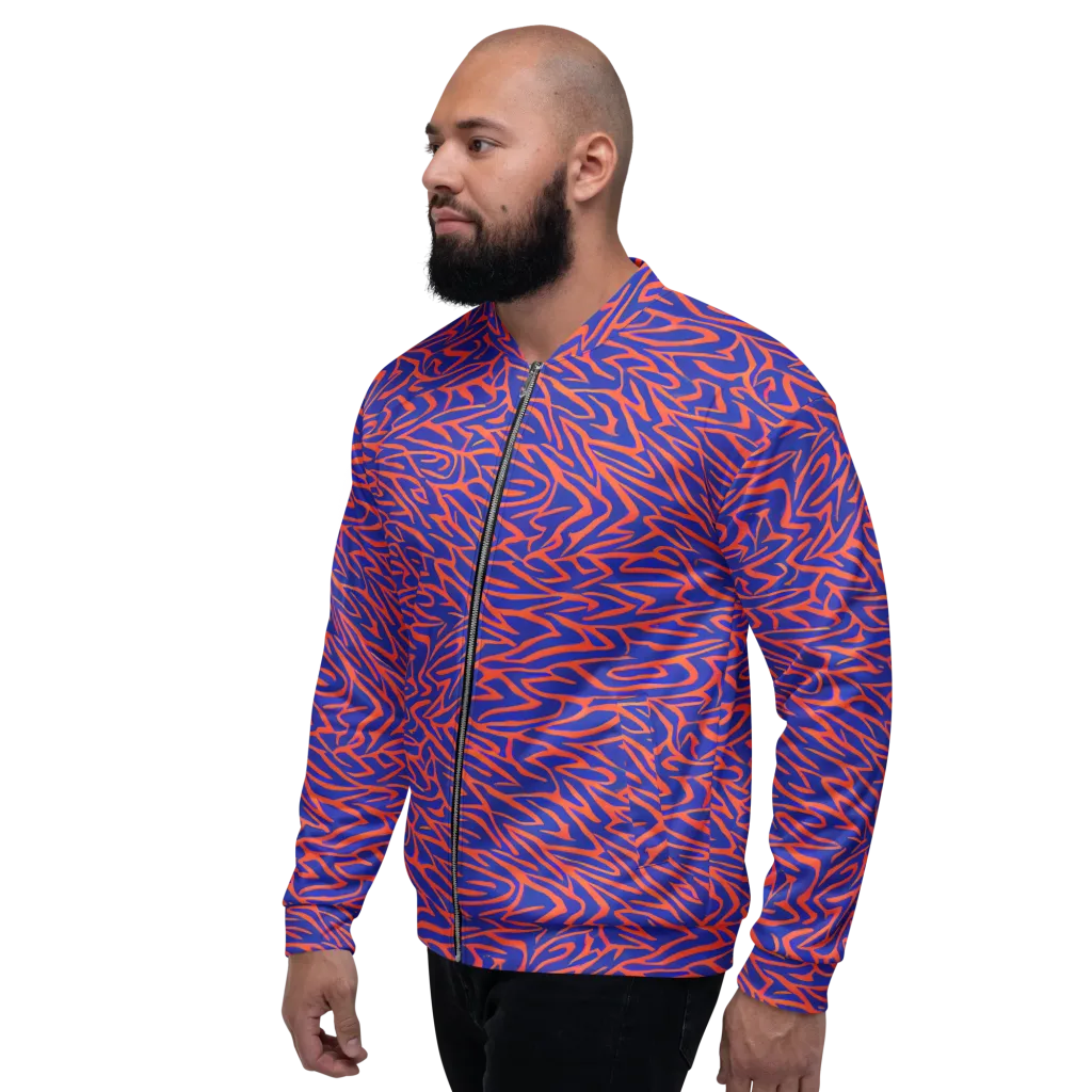 Sapphire Swirl on Bomber Jacket — Left