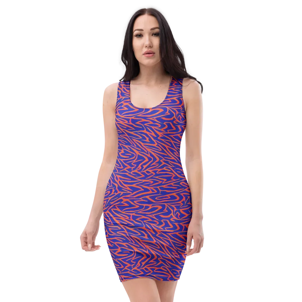 Sapphire Swirl on Bodycon Dress — Front