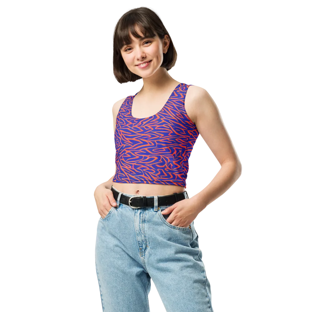 Sapphire Swirl on Crop Top — Front