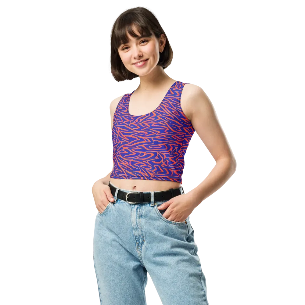 Sapphire Swirl on Crop Top — Front
