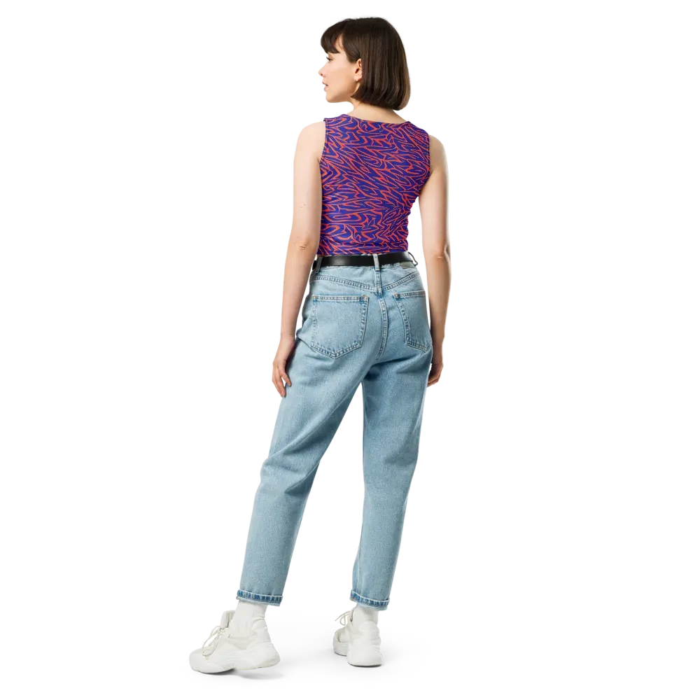 Sapphire Swirl on Crop Top — Back