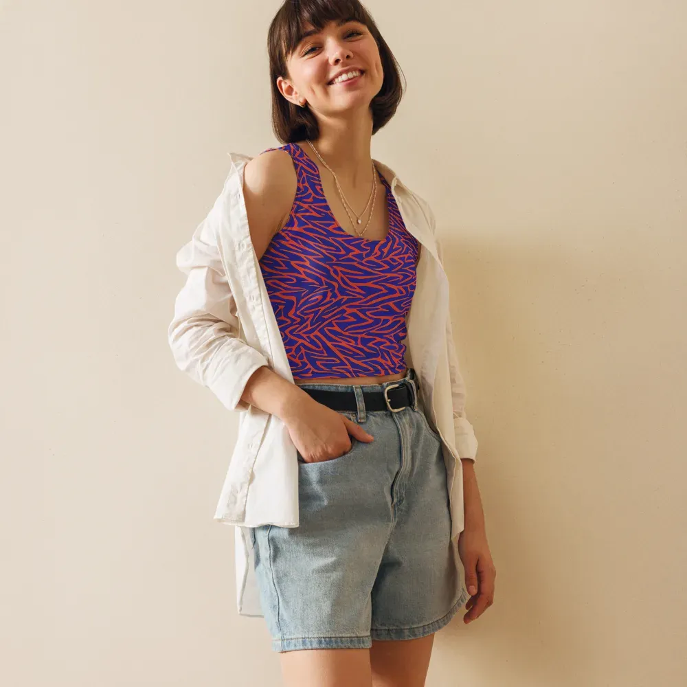Sapphire Swirl on Crop Top — Front
