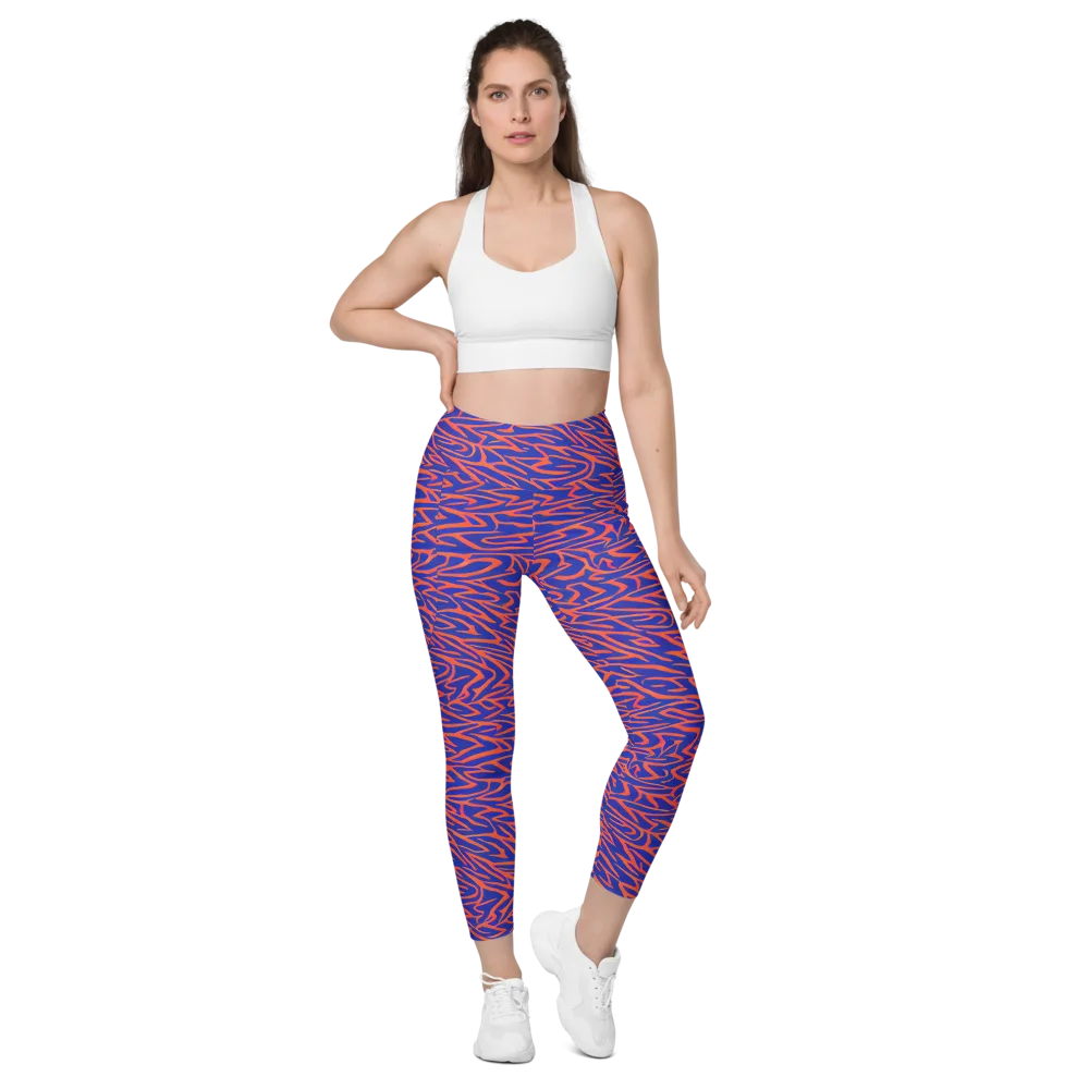 Sapphire Swirl on Leggings with Pockets — Front