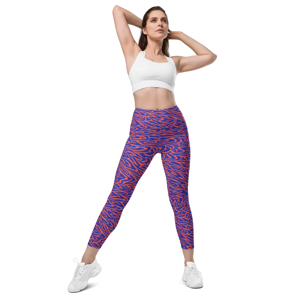 Sapphire Swirl on Leggings with Pockets — Front